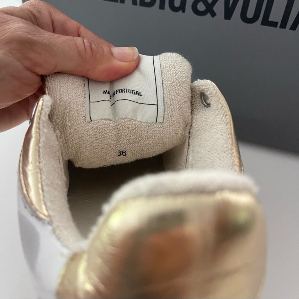 Golden Goose Women's Gold and White Sneakers - Picture 10 of 11